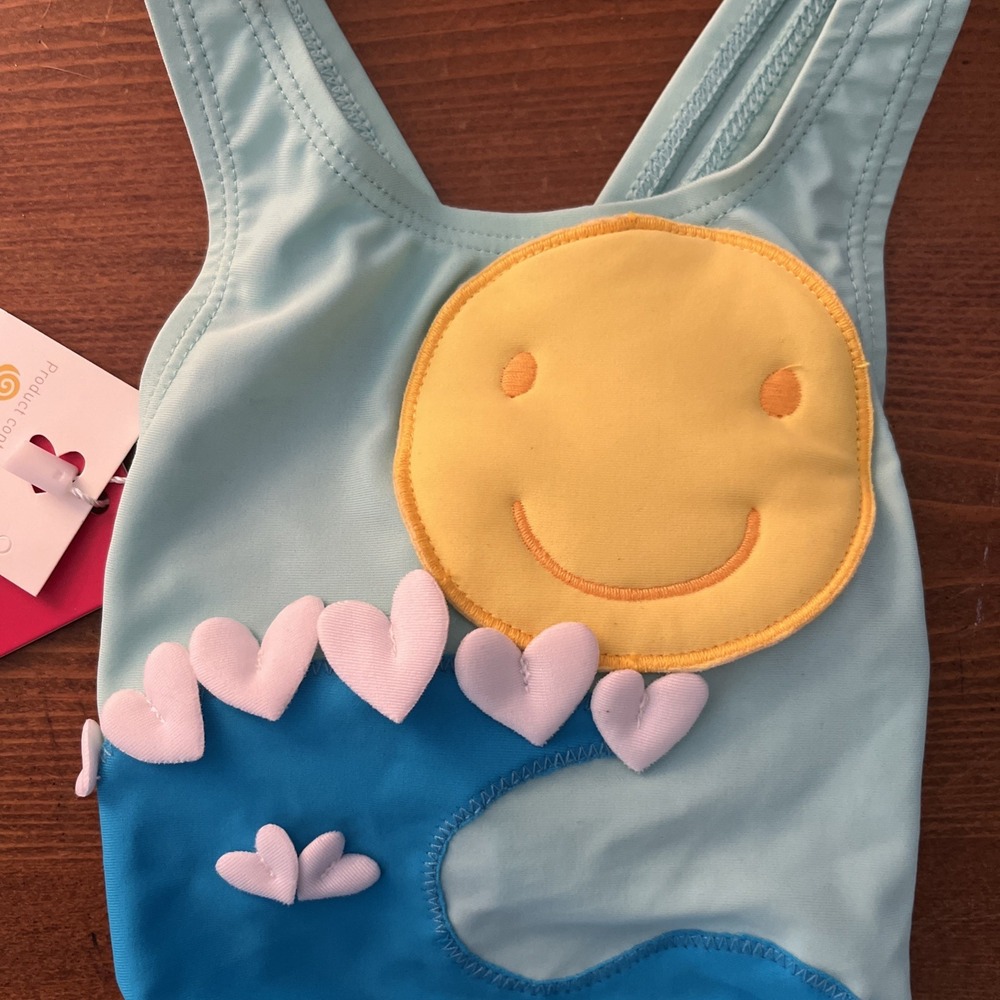 AGATHA RUIZ DE LA PRADA NWT 3 Month Girls One Piece Light Blue Sun Bathing Suit - Picture 2 of 5